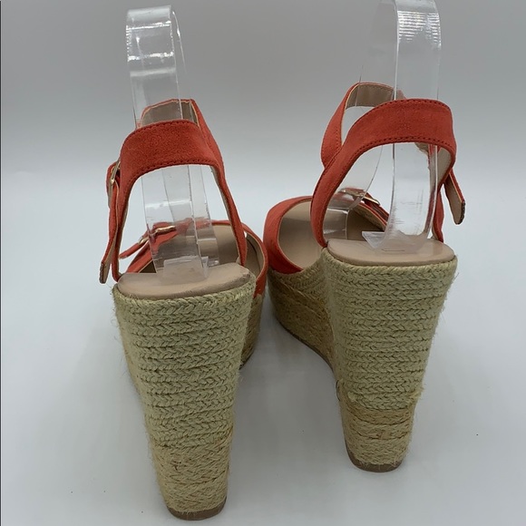 Lime light “Blakey” pretty coral espadrilles wedge - Picture 3 of 5